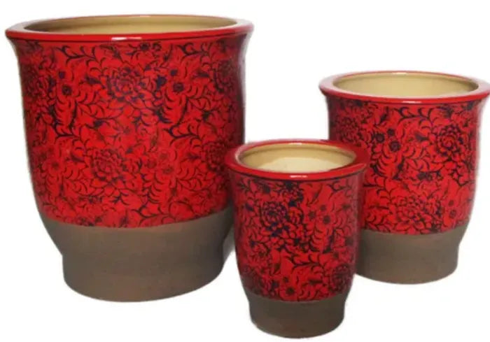 Dara Tall Planter Red